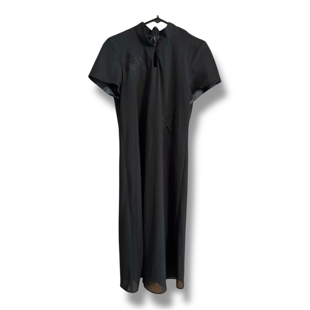 VINTAGE Karin Stevens Classic Black Midi Dress